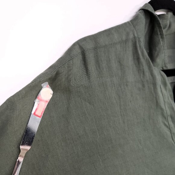 Grayson by Frank & Eileen Linen Shirt Womens Size 03 Half Button Front Top - Picture 3 of 13